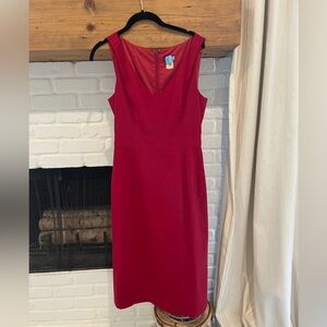 J Crew red midi dress size 6